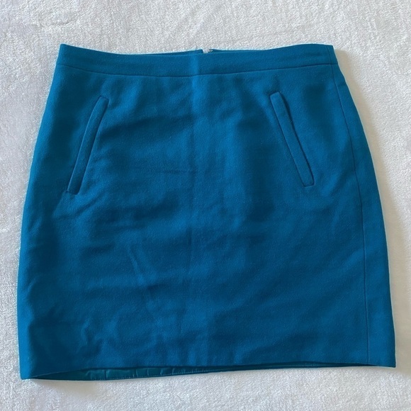 J. Crew Factory Blue Wool Skirt Size 4 - Picture 1 of 6